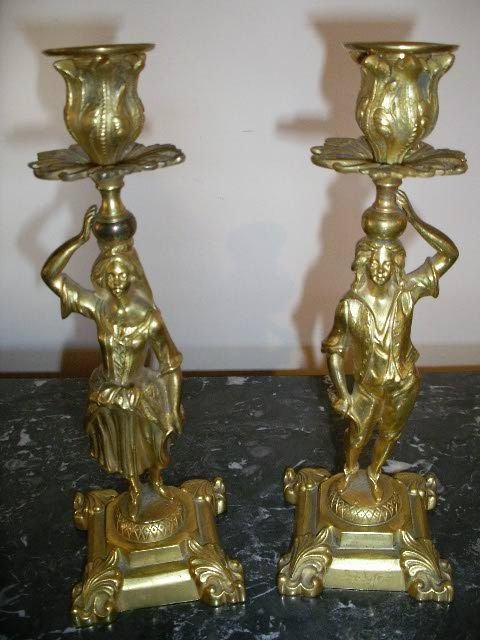 Pair of  19th Century Ormolu Candlesticks
